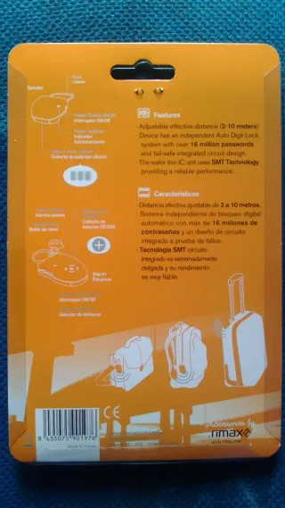 ALARMA DE VIGILANCIA PARA NIÑOS RIMAX BAG LOCK.
NU