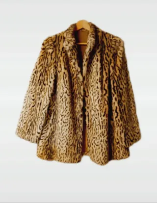 Abrigo Pelo Sintético Leopardo Y2K Vintage XXL 44