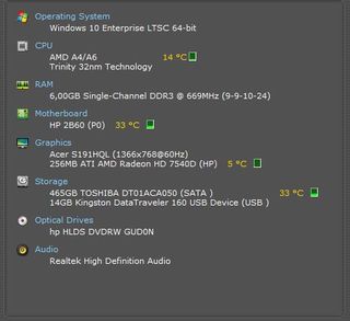 HP 285 G2 PC AMD 6GB RAM 500GB HDD ATI7540D