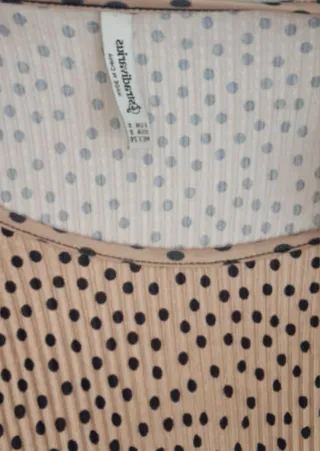 Vestido lunares beige y negro