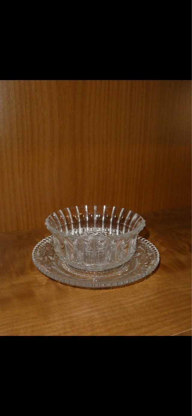 Bol y plato de cristal