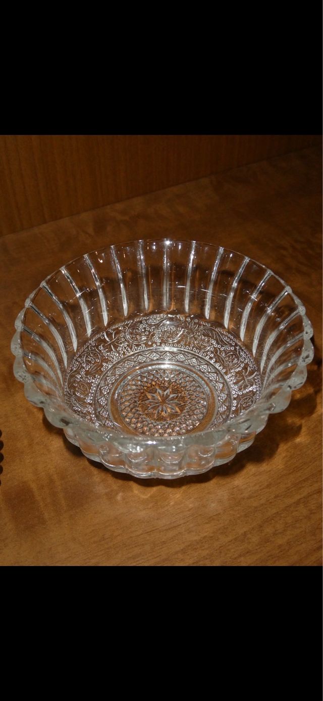 Bol y plato de cristal