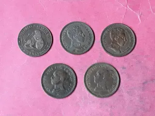 2 CENTIMOS 1870-1912.COLECCION COMPLETA 5 MONEDAS