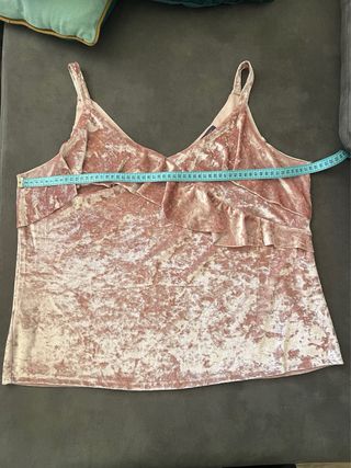 Top tirantes terciopelo rosa Violeta by Mango