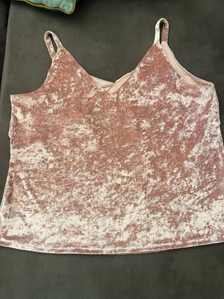 Top tirantes terciopelo rosa Violeta by Mango