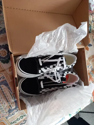 Vans ska Old Skool Plataforma Checkerboard Talla 3