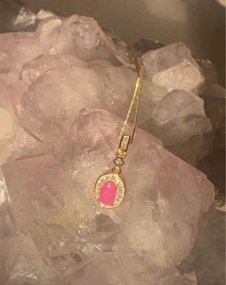Colgante Oro Rosa con Rubí y Diamantes