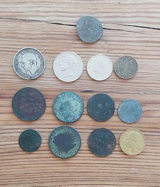 Lote de monedas antiguas,  España e Inglaterra