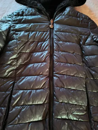 Abrigo Reversible Mujer Negro