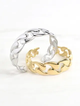 Conjunto deBrazaletes de eslabones oro y plata