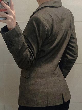 Blazer americana Zara mujer S/36 gris chaqueta