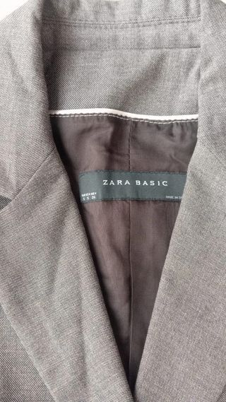 Blazer americana Zara mujer S/36 gris chaqueta