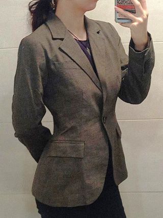 Blazer americana Zara mujer S/36 gris chaqueta