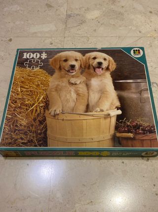 Puzzle 100 piezas cachorros golden retriever