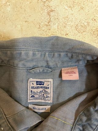 Camisa Levi's Gris Talla L Vintage