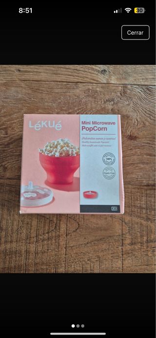 Lékué Mini Máquina Palomitas Microondas