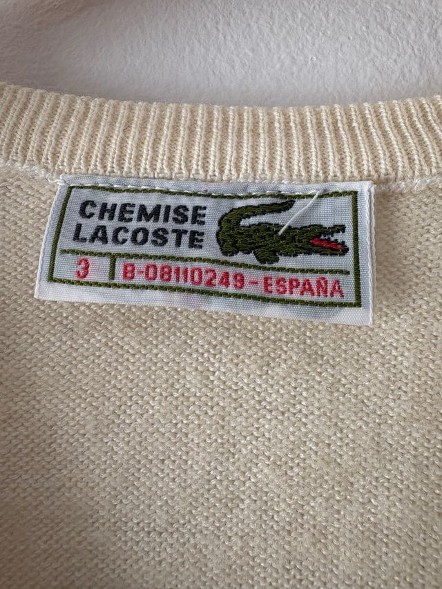 Jersey Lacoste Vintage Beige Años 80