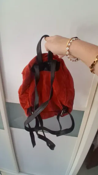Mochila pequeña pana y borreguito