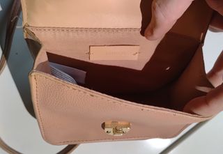 Bolso de mano mujer rosa y dorado