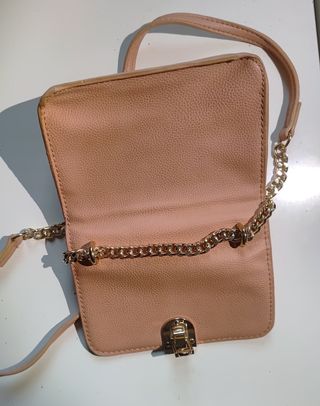 Bolso de mano mujer rosa y dorado