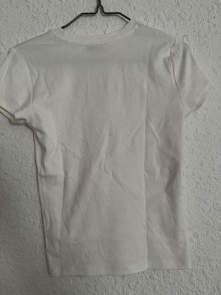 Camiseta Bershka Blanca Talla M