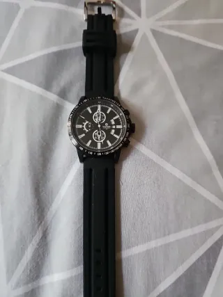 Reloj Racer Hombre Negro y Plateado