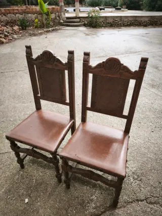 Juego de 6 sillas antiguas de madera