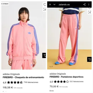 M Chándal completo Adidas Firebird Rosa y Azul