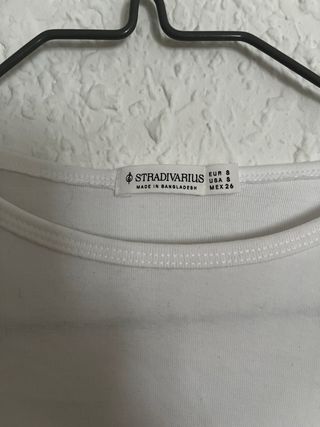 Camiseta Stradivarius Blanca Talla S