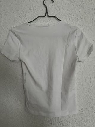 Camiseta Stradivarius Blanca Talla S