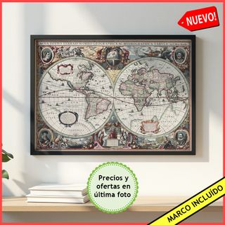 Cuadro Mapa del Mundo Antiguo - Poster Mapamundi