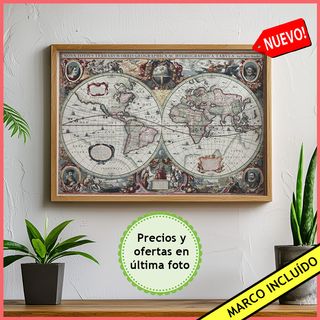 Cuadro Mapa del Mundo Antiguo - Poster Mapamundi