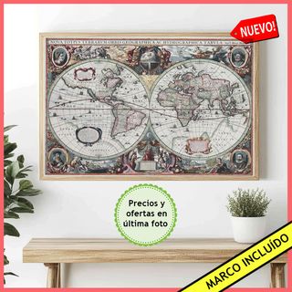 Cuadro Mapa del Mundo Antiguo - Poster Mapamundi