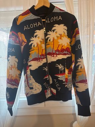 Chaqueta Bomber Zara Man Estampado Tropical Talla 