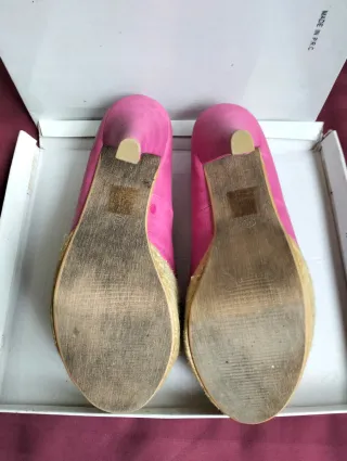 Zapatos de tacón rosa plataforma