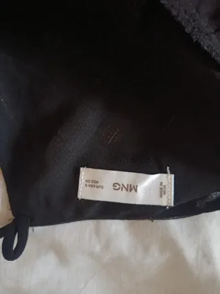 Blusa/corpiño negra con estampado dorado