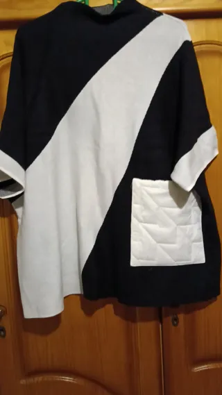 Jersey negro y blanco talla única