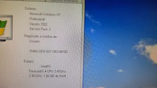 Ordenador antiguo Pentium 4 Windows XP