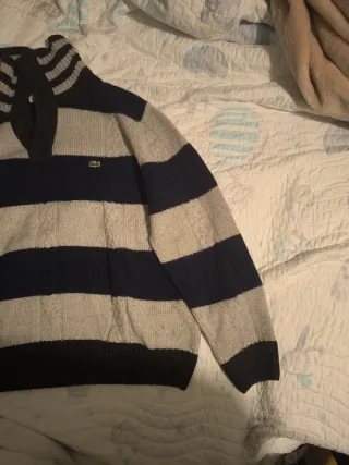 Jersey Lacoste azul y gris talla 7
