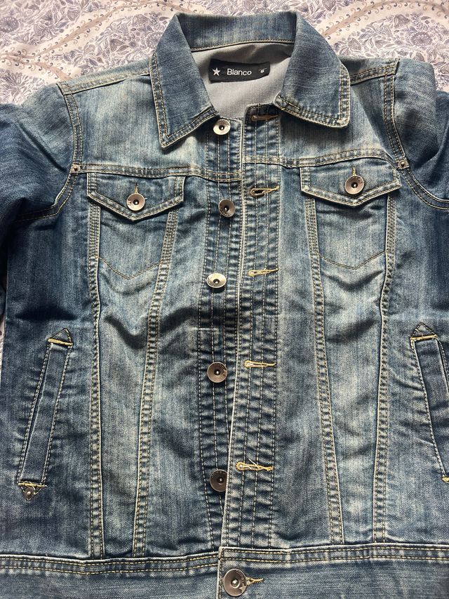 Cazadora vaquera Blanco Talla S