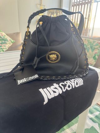 Bolso Just Cavalli Negro Circular Nuevo