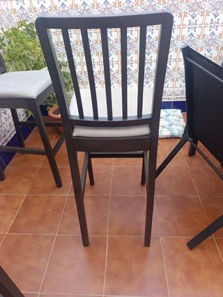 Taburetes Altos Madera y Tela (2 unidades)