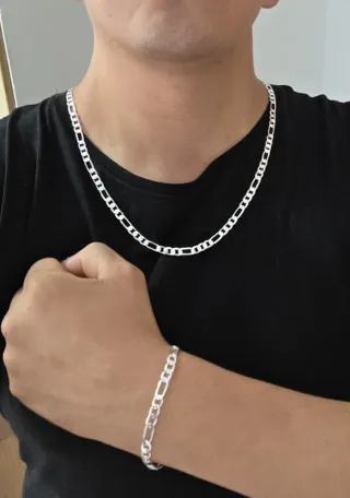 Collar y Pulsera de Plata 925 - 60/65 cm - Clásico