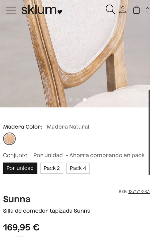 Pack 4 Sillas Estilo Francés