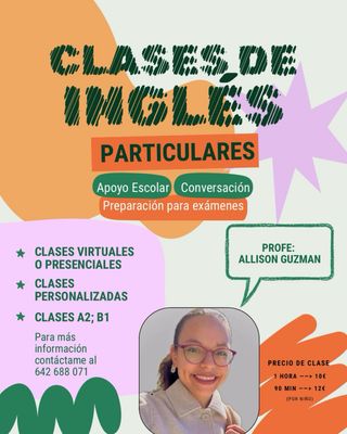 CLASES PARTICULARES Y REFUERZO DE INGLES! 