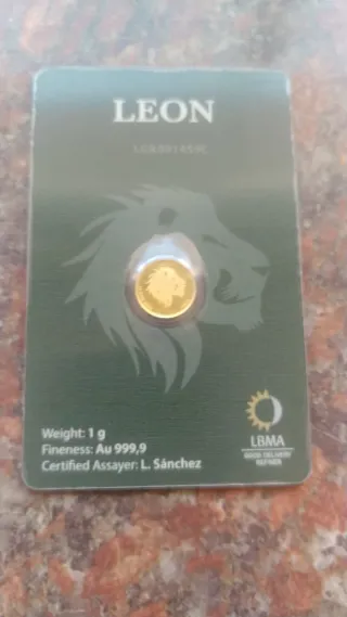 Moneda Oro 1g León LBMA Au 999,9