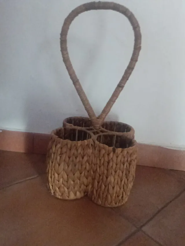 Botellero de esparto para 4 botellas