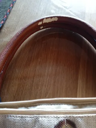 Bolso con plumas pintadas