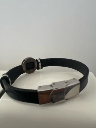 Pulsera de cuero negra símbolo cruz celta