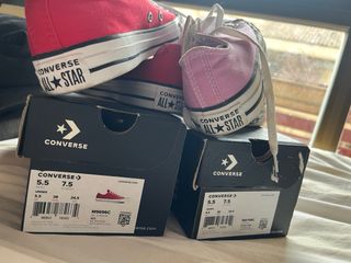 Lote 2 Zapatillas Converse Rosas y Rojas